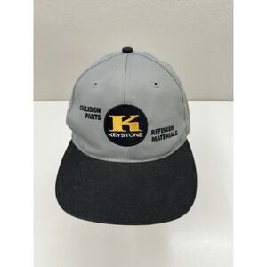 Otto Cap Snapback Baseball Hat Keystone Collision Parts Grey Logo Adjustable